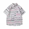 Camisa Floral Hawaiana para Niños Verano Delgado Estilo Hong Kong Ins Marca de Moda Casual de Moda Top de Media Manga