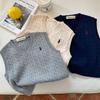 Suéter para niños, chaleco, primavera 2025, nuevo, top combinable, elegante, de punto para bebé, moda para mujer