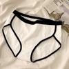 Pantaletas Minimalistas Estilo Deportivo para Mujer de Cintura Media, Algodón Negro y Blanco Estilo Japonés en la Entrepierna, Braguitas para Mujer, Levanta Glúteos, Venta al por Mayor