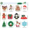 Árvore de Natal plana 2D Papai Noel fofo boneco de neve pinguim madeira casa festival sazonal decoração de casa pingente