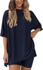 Comercio Exterior Transfronterizo Europeo y Americano En Stock Amazon Aliexpress Tk Moda Primavera y Verano Casual Suelto Ropa de Casa Conjunto de Shorts