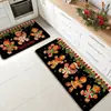 Felpudo Decorativo Navideño Transfronterizo Alfombra Larga de Cocina Absorbente de Aceite Felpudo Antideslizante Resistente a la Suciedad para Puerta para Pelo