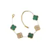 Pulseira de Trevo da Sorte Dupla Face em Madrepérola Versão Coreana para Mulheres, Estilo Ins de Moda de Luxo Leve, Pulseira com Diamantes que Não Desbota