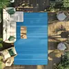 En stock, tamaño grande 180x270cm, tapete familiar para patio exterior, tapete clásico de rayas azules para autocaravana y camping