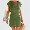 Vestido de Playa Ruso de Venta Caliente Transfronterizo Europeo y Americano, Vestido de Playa de Ganchillo Hueco