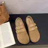 Sapatos Mary Jane Retrô Bico Diviso Falso Feminino Outono Novo Bico Redondo Versátil Fivela Única Solado Macio Velcro Flats