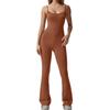 Amazon popular estilingue forma barriga esportes cor sólida perna larga micro chifre macacão apertado one-piece roupas de ioga