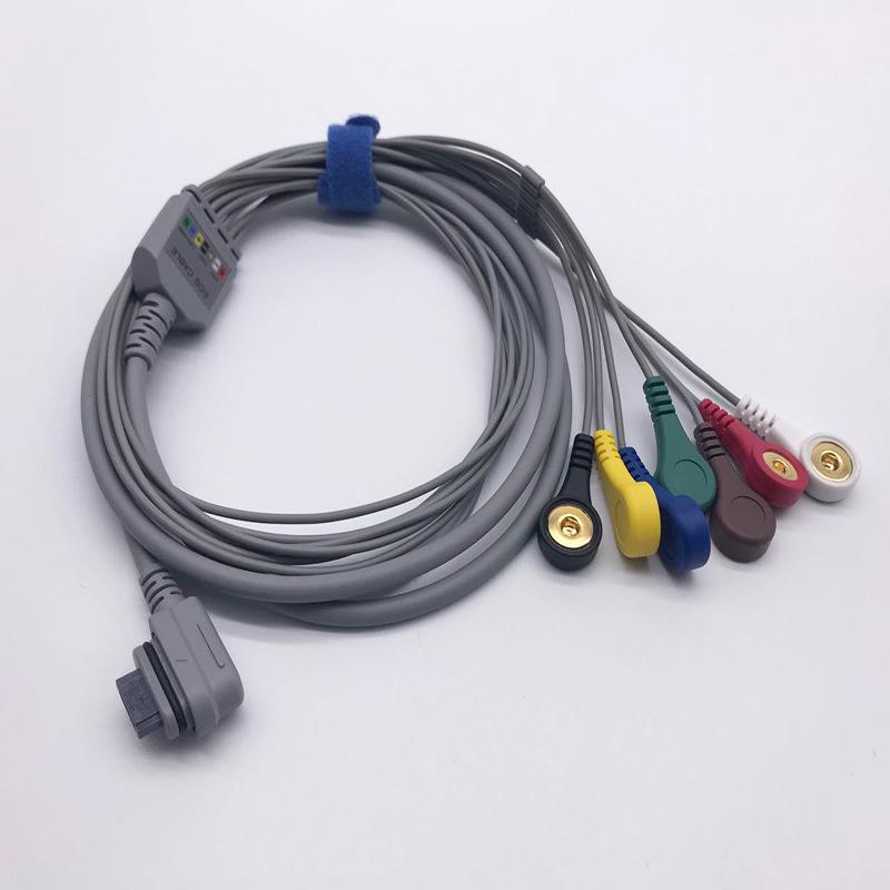 兼容GE-SEERholter动态心电导联线57导扣式夹式1