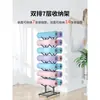 Estante de Almacenamiento para Esterillas de Yoga Estante para Bastones Estudio de Yoga Gimnasio Rodillo de Espuma Estante de Exhibición Multicapa con Ruedas Móvil