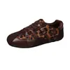 Zapatos de entrenamiento alemanes de suela blanda para mujer, diseño color block 2026, nicho, primavera y otoño, zapatos individuales versátiles, zapatos deportivos, estampado de leopardo, suela plana, zapatos de moda
