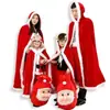 Capa de Veludo Dourado Vermelho de Natal Capa para Homens e Mulheres Capa de Natal Fantasia Roupas de Performance Festa Adulto