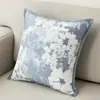 Almofada Jacquard de Veludo Estilo Vintage Cremoso para Sofá Sala de Estar Almofada de Costas Luxo Leve Retro Travesseiro de Cabeceira Pousada Folhas