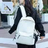 Mochila de Color Puro Tendencia Callejera Estilo Coreano Bolsa de Cosméticos de Viaje Portátil que Reduce la Carga Mochila de Ocio al Aire Libre Estilo Pareja