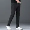 Primavera e outono novo jeans masculino de seis bolsos elástico reto solto calças masculinas multi-bolso resistente à sujeira resistente ao desgaste calças de vestuário de trabalho