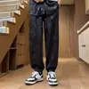 2026 Nuevo Modelo Nuevo Estilo Chino Jacquard Patrón de Dragón Pantalones de Pierna Ancha para Hombre, Seda de Hielo, Caída, Holgados, Pierna Recta Pantalones Casuales, Marca de Tendencia Pantalones Largos