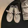 Estilo Feérico~ Sandálias Mary Jane Femininas Versáteis com Strass Vazado e Rede de Pesca de Alça Única Novo Modelo Primavera/Verão 2026