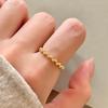 Anillo Minimalista Redondo de Perlas Lisas Estilo Coreano Diseño de Nicho Estilo Ins Versátil para Viajar y Uso Diario Anillo Abierto de Perlas para Mujer