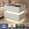 Mesita de noche flotante inteligente moderna con carga, multifuncional, luz de dormitorio, gabinete de almacenamiento de mesita de noche de lujo ligero con cerradura y sensor inteligente