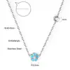 Collar Transfronterizo de Joyería con Goteo de Aceite Flor de Margarita Pequeña Corona Dulce Colgante de Mariposa Cadena para Clavícula Collar de Acero Inoxidable para Mujer