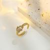 Anillo de diamantes electrochapado en oro auténtico 2023 para mujer, con apertura ajustable, estilo cibernético, pulsera de lujo, joyería ligera de nicho.