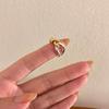 Europa y Estados Unidos nuevo metal doble color anillo abierto ins alto sentido patrón diamante pan trenzado anillo viento frío