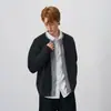 Suéter Cardigan Retrô Falso Duas Peças Gola Redonda Masculino Outono/Inverno Novo Estilo Quente Casual Solto Preguiçoso Tricô Tendência