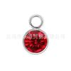 Hc502 Cor de Aço (Círculo Plano) Acessórios para Joias DIY Pingente de Vidro de Cristal Pedra de Nascimento Pingente Pedra de Aniversário de Dezembro
