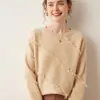 Suéter de Caxemira Outono/Inverno 2025 Feminino Gola Redonda Malha Moda Suéter Elegante Escovado Malha Base Design