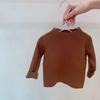 Suéter de punto interior de cuello medio alto para otoño e invierno para niños y niñas Suéter de otoño nuevo para bebés Suéter de punto suave y encerado para niños