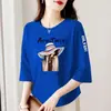 Comercio exterior transfronterizo ropa de maternidad, camiseta de manga tres cuartos para mujeres de mediana edad y mayores, holgada, casual, top básico versátil