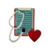 Broche Creativo de Dibujos Animados Europeos y Americanos Estetoscopio Estéreo Doctor Enfermera Forma de Corazón Electrocardiograma Gota de Aceite Insignia Pecho Al por Mayor