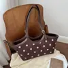 Bolso de Hombro Ins Estilo Coreano Gran Capacidad Lunares Bolso de Axila para Mujer Nicho Retro Moda Bolso de Mano Versátil Bolso de Hombro para Viajes