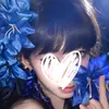 Horquilla de lirio azul con ambiente fresco, tocado de flores artificiales para mujer, clip lateral, horquilla con foto que combina con todo, accesorios para el cabello