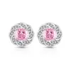 Pendientes de Flor de Hielo de Piedra Preciosa de Colores de Venta Caliente en Xiaohongshu con Pendientes de Diamante de Alto Carbono Brillantes Transmisión en Vivo Dropshipping