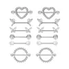 Anel de Mamilo de Aço Inoxidável Transfronteiriço Conjunto de 12 Peças Coração de Pêssego Combinação Básica de Piercing de Mamilo Joias de Piercing Simples da Moda Venda por Atacado