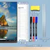 Pizarra magnética borrable para el lateral de la pantalla del ordenador, tablero de notas con clip para el lateral del monitor