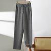 Pantalones Rectos Ajustados de Lana Pura Gruesa para Mujer, Otoño e Invierno, Pantalones de Punto con Bolsillos Diagonales, Pantalones Casuales Sueltos
