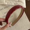 Banda para el cabello de cuero charol vintage color vino tinto Estilo occidental para niñas Año Nuevo Navidad Este Año Accesorios para el cabello Viento vintage Presión