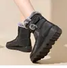 Nuevo modelo de invierno, forrado de felpa y engrosado, cómodos y cálidos zapatos de algodón, zapatos antideslizantes de media caña con suela gruesa, botas de nieve unisex