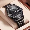 Reloj KINGNUOS Auténtico para Hombre con Doble Calendario, Resistente al Agua, Luminoso, Correa de Acero, Venta al por Mayor Extranjera, Outlet de Fábrica de Relojes