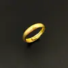 Anel Dourado Imitação para Homens e Mulheres, Escovado Brilhante, Estampa Interna da Moda, Abertura Duradoura, Estilo Retrô para Casais