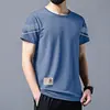 Camiseta de manga corta de seda de hielo para hombre, verano, corte holgado, talla grande, camiseta casual versátil, ropa de hombre moderna estilo coreano