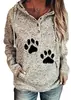 Tienda independiente de Amazon transfronteriza shopify suéter para mujer con estampado de huella de pata de perro