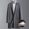 Otoño e Invierno Nuevo Versátil Plumón Forro Removible Abrigo de Lana de Doble Vista Abrigo de Lana para Hombre de Longitud Media Talla Grande Ropa de Hombre
