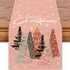 Caminho de Mesa de Natal Novo Boneco de Neve Árvore de Natal Biscoitos Pessoas Pequenas Decoração de Mesa de Jantar Caminho de Mesa de Linho