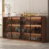 Armário de chá estilo italiano de luxo leve, aparador de sala de jantar de parede para a sala de estar, armário de armazenamento, adega doméstica, aparador de cozinha