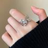 Anillo Abierto con Puntada de Perla de Mariposa para Mujer 2024 Nuevo Anillo Nicho Diseño de Lujo Ligero Anillo Ajustable Trendy