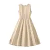 Vestido de Niña Transfronterizo 2026 Primavera y Verano Nuevo Diseño Europeo y Americano sin Mangas con Costuras Expuestas, Vestido Largo Adelgazante y Elegante