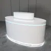 Formato personalizado, sob medida, pintura assada, salão de exposições, estande de exposição, futurista, iluminado, mesa de experiência, ilha de vidro, vitrine de exposição de produtos, display