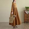 Vestido Informal con Capucha Estampado de Doble Velo de Estilo Retro Niche Suave de Alta Gama de Manga Larga para Mujer Otoño Temprano 2025